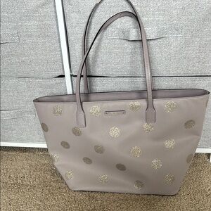 Kate Spade Gray and Silver Polka Dot Tote